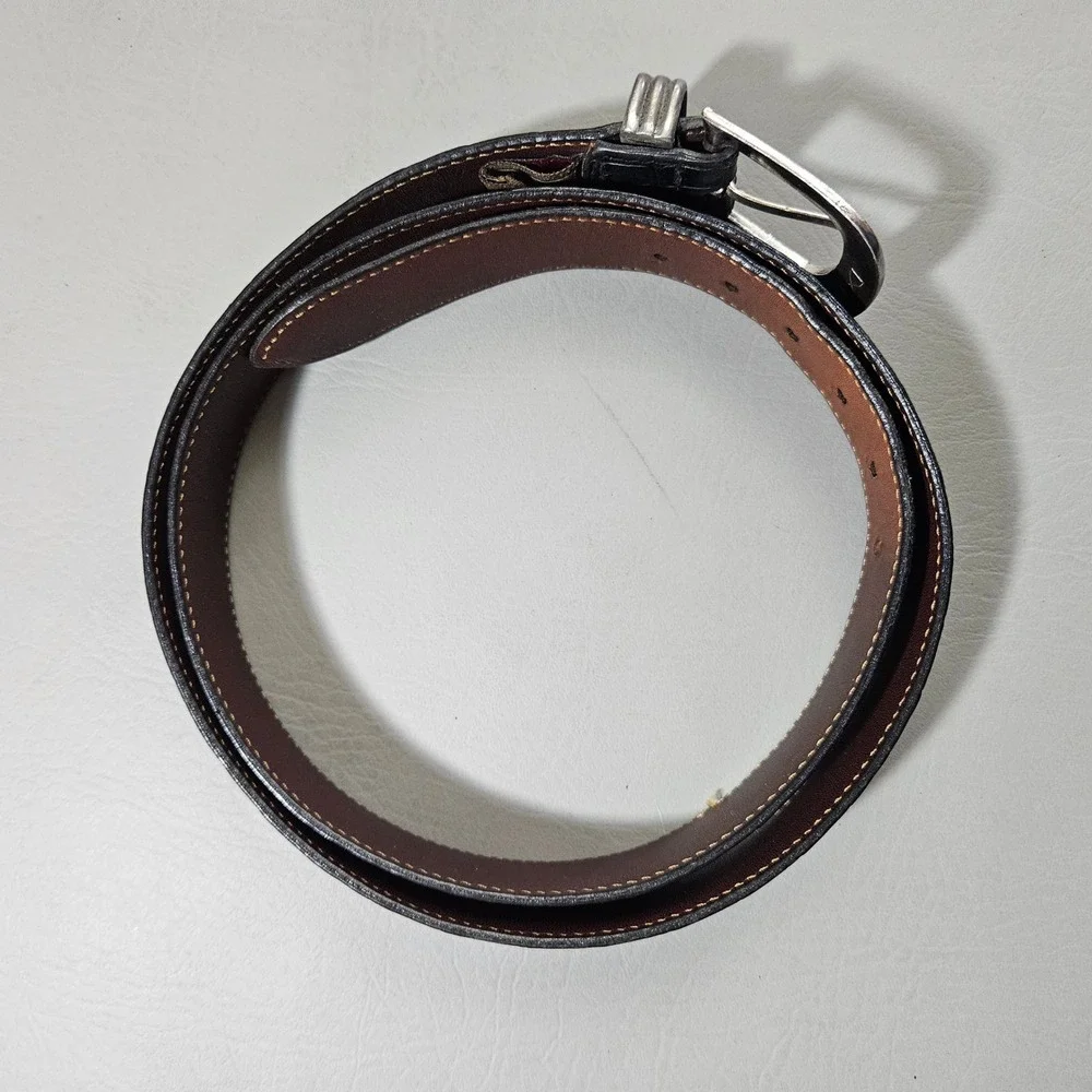 Trafalgar Mens Black Wallaroo Grained Calf Leather Belt Size 40 USA